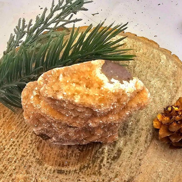 Nature Honey Crystal Cluster Hand Carved 4" Mountain House Figure - Picture 10 of 10